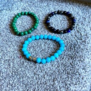 All natural stone bracelets-handmade. All new! Sold individually